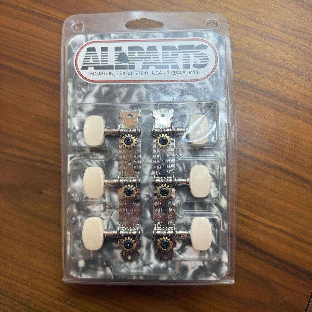 Allparts Nickel w/Cream Button Tuners for Classical Guitar TK-0776-001